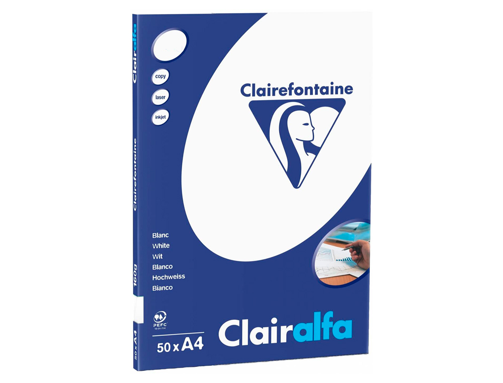 PAPIER CLAIREFONTAINE CLAIRALFA EXTRA BLANC A4 350G/M2 BLANCHEUR 170 OPACIT 93 RIGIDIT 135 TOUCHER SATIN 125 FEUILLES