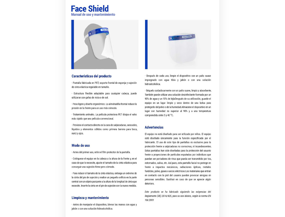 MASQUE  FACIAL PROTECTEUR PREMIUM CERTIFIE CE