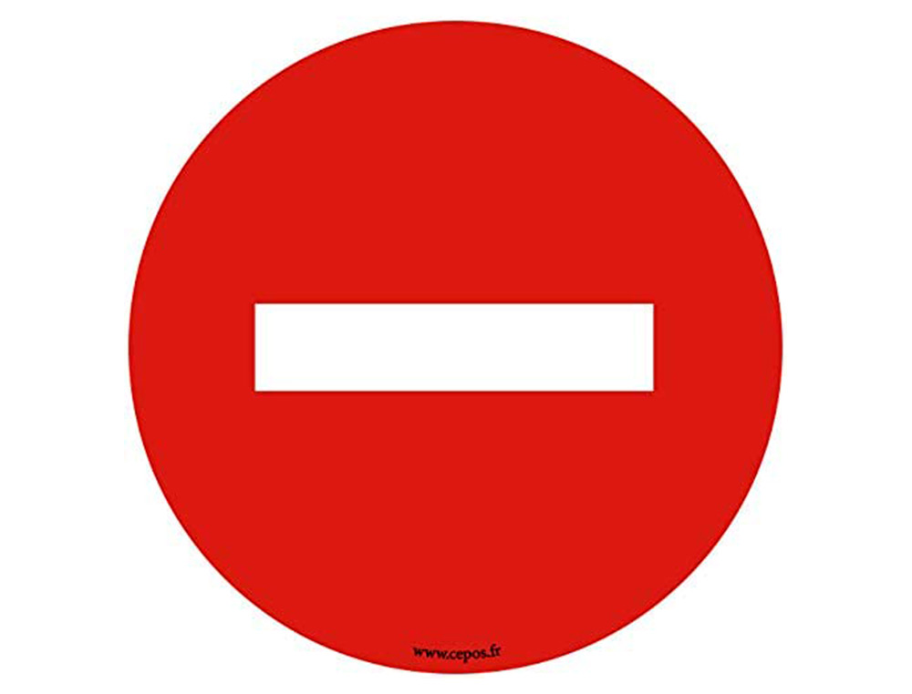 STICKERS CEP DE SIGNALISATION DU SENS INTERDIT POSE AU SOL DIAMETRE 45CM