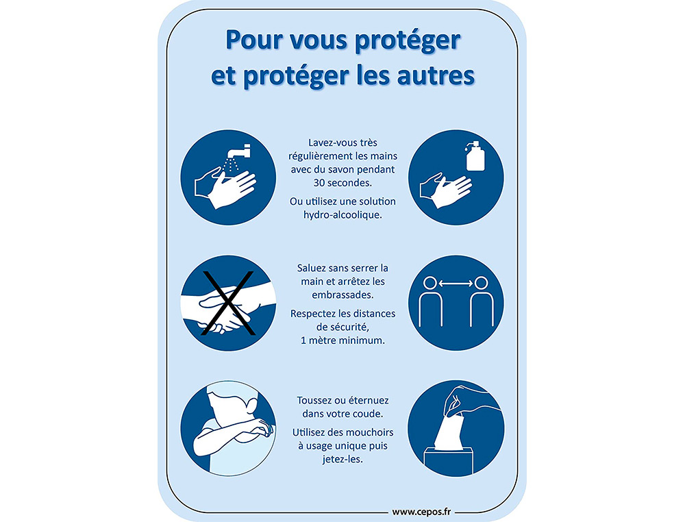 AFFICHE CEP SCOLAIRE DES GESTES BARRIERES FORMAT A4