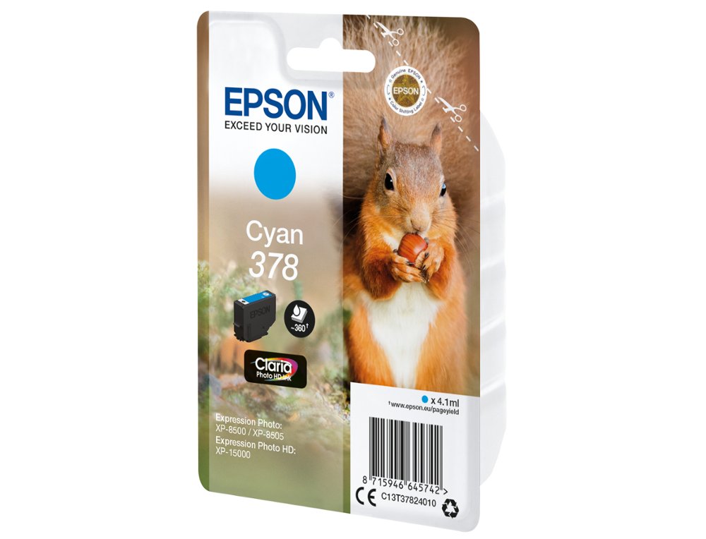 CARTOUCHE ENCRE EPSON 378 XP-8605 / 8606 / XP-15000 / XP-8500 / 8505 COULEUR CYAN 360 PAGES