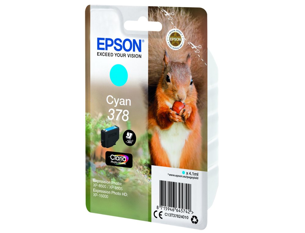 CARTOUCHE ENCRE EPSON 378 XP-8605 / 8606 / XP-15000 / XP-8500 / 8505 COULEUR CYAN 360 PAGES