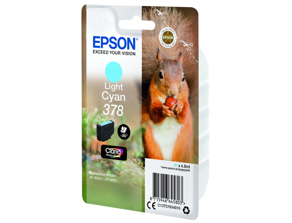 CARTOUCHE ENCRE EPSON 378 XP-8605 / 8606 / XP-15000 / XP-8500 / 8505 COULEUR CYAN CLAIR 360 PAGES