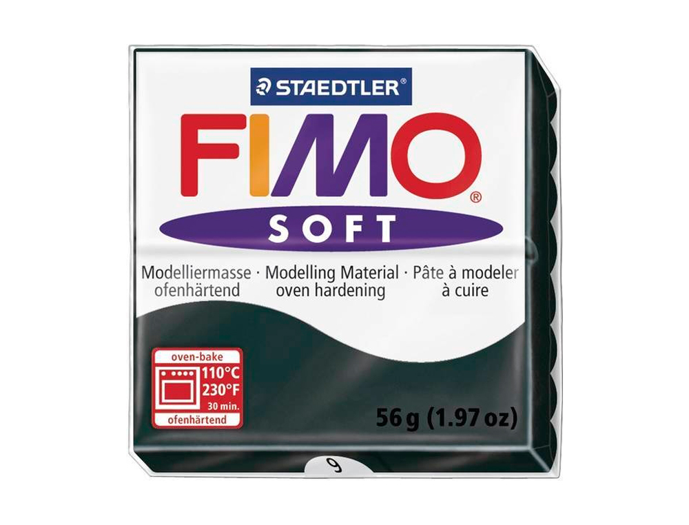 PÂTE À MODELER FIMO SOFT COLORIS NOIR PAIN 57G