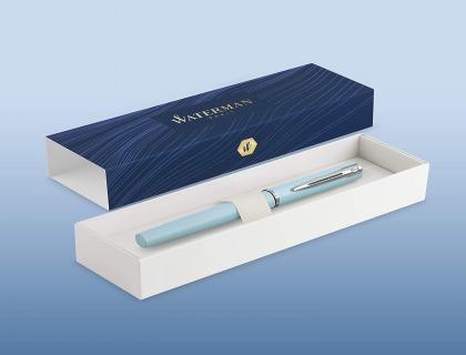 STYLO-PLUME WATERMAN ALLURE PASTEL PLUME FINE COFFRET CADEAU BLEU PASTEL