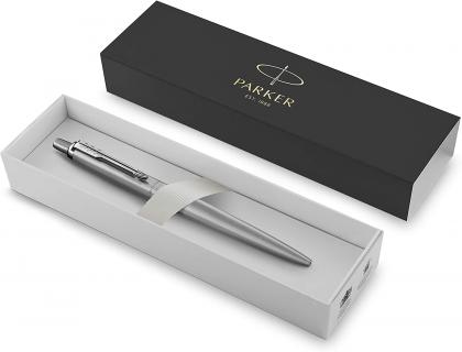 STYLO-BILLE PARKER JOTTER XL MONOCHROME POINTE MOYENNE     ENCRE BLEUE AVEC COFFRET      CADEAU COLORIS ACIER