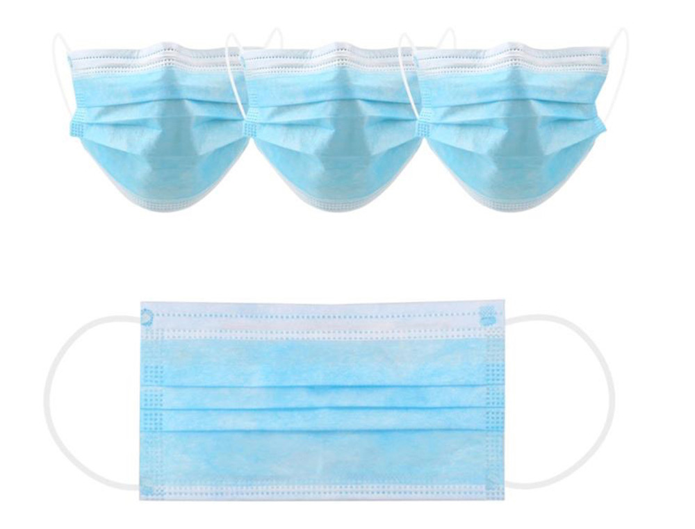 MASQUE JETABLE NORME CE EN 14683:2019+AC:2019 CLASS1 CHIRURGICAL À USAGE UNIQUE COULEUR BLEU
