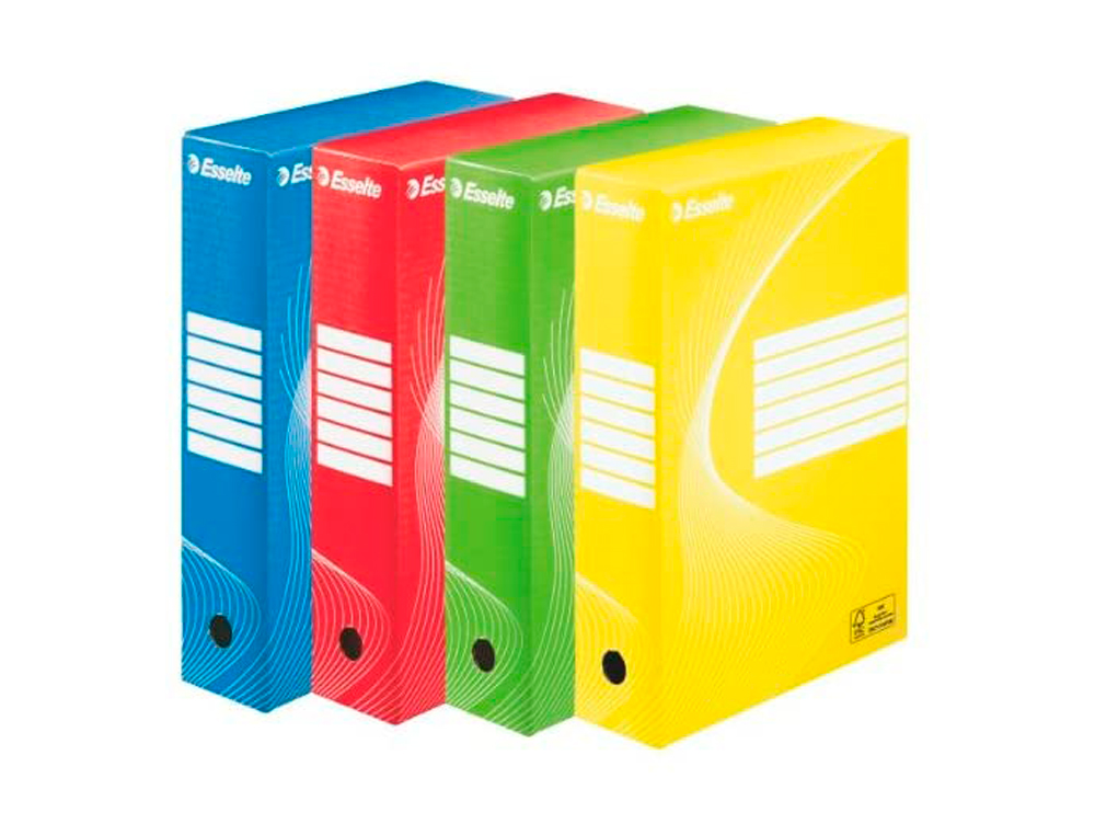 BOÎTE ARCHIVES ESSELTE VIVIDA CARTON ONDULÉ RECYCLABLE A4 2 50X80X352MM PAROIS DOUBLES DOS 80MM LIVRÉ PLAT ASS - 10 UN