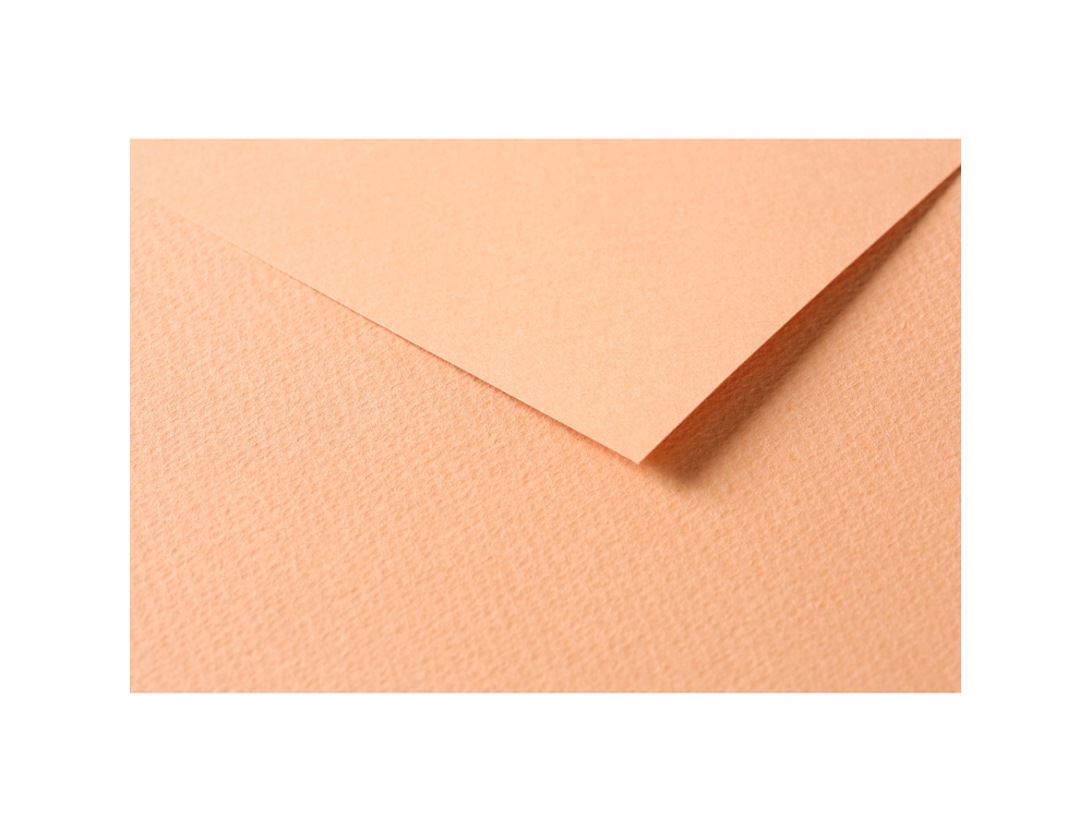 PAPIER DESSIN CLAIREFONTAINE A GRAIN 160G 1 SURFACE GRAINEE 1 LISSE 50X65CM PAQUET 25F COLORIS SAUMON
