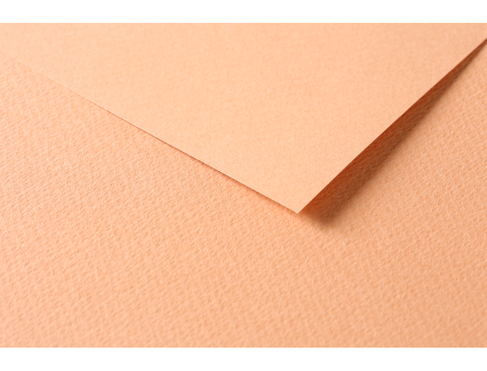 PAPIER DESSIN CLAIREFONTAINE A GRAIN 160G 1 SURFACE GRAINEE 1 LISSE 50X65CM PAQUET 25F COLORIS SAUMON