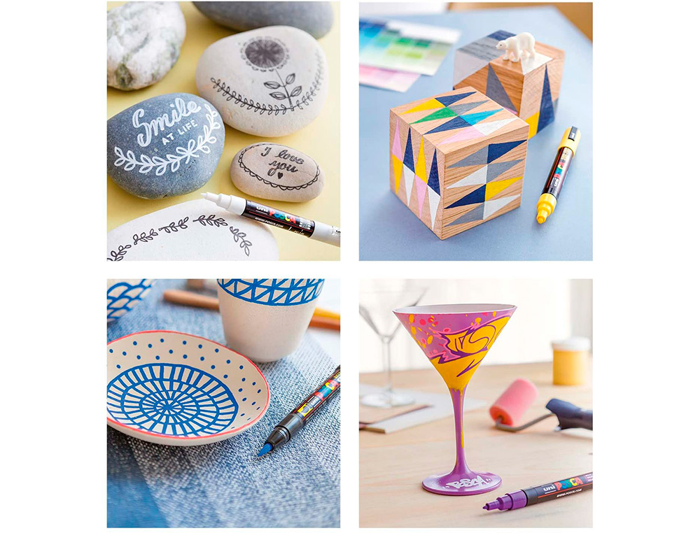 MARQUEUR PEINTURE POSCA PC3M POINTE FINE CONIQUE ENCRE INODORE COUVRANTE SET 16 UNITES ASSORTIES