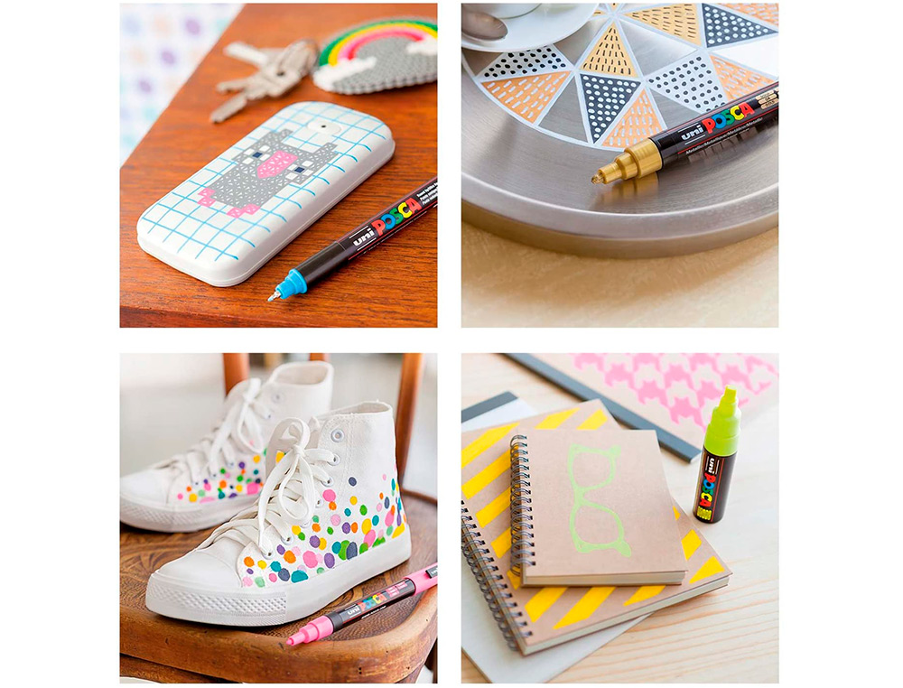 MARQUEUR PEINTURE POSCA PC3M POINTE FINE CONIQUE ENCRE INODORE COUVRANTE SET 16 UNITES ASSORTIES