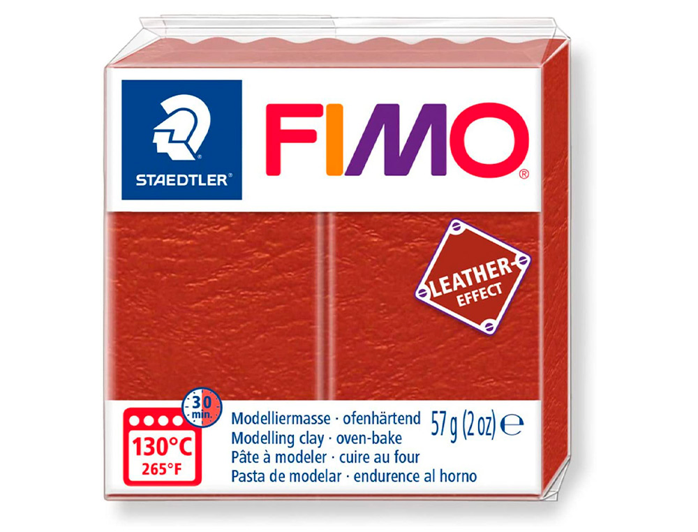 PATE A MODELER FIMO POLYMERE EFFET CUIR MINCE PLIABLE      TRESSABLE CUIRE AU FOUR       MENAGER 57G LOT 10 PAINS
