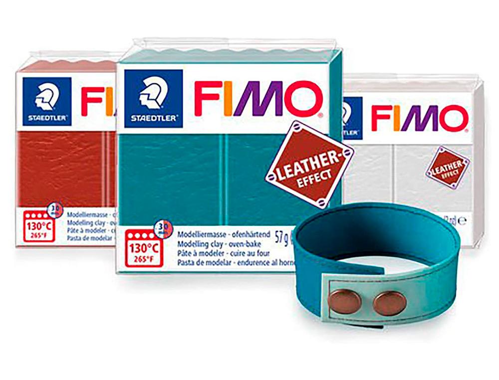 PATE A MODELER FIMO POLYMERE EFFET CUIR MINCE PLIABLE      TRESSABLE CUIRE AU FOUR       MENAGER 57G LOT 10 PAINS
