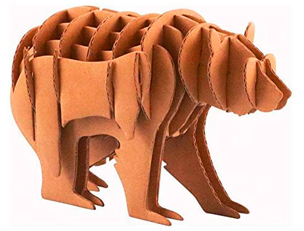 MAQUETTE OURS GRAINE CREATIVE CARTON A ASSSEMBLER DECORER PERSONNALISER 150X150MM