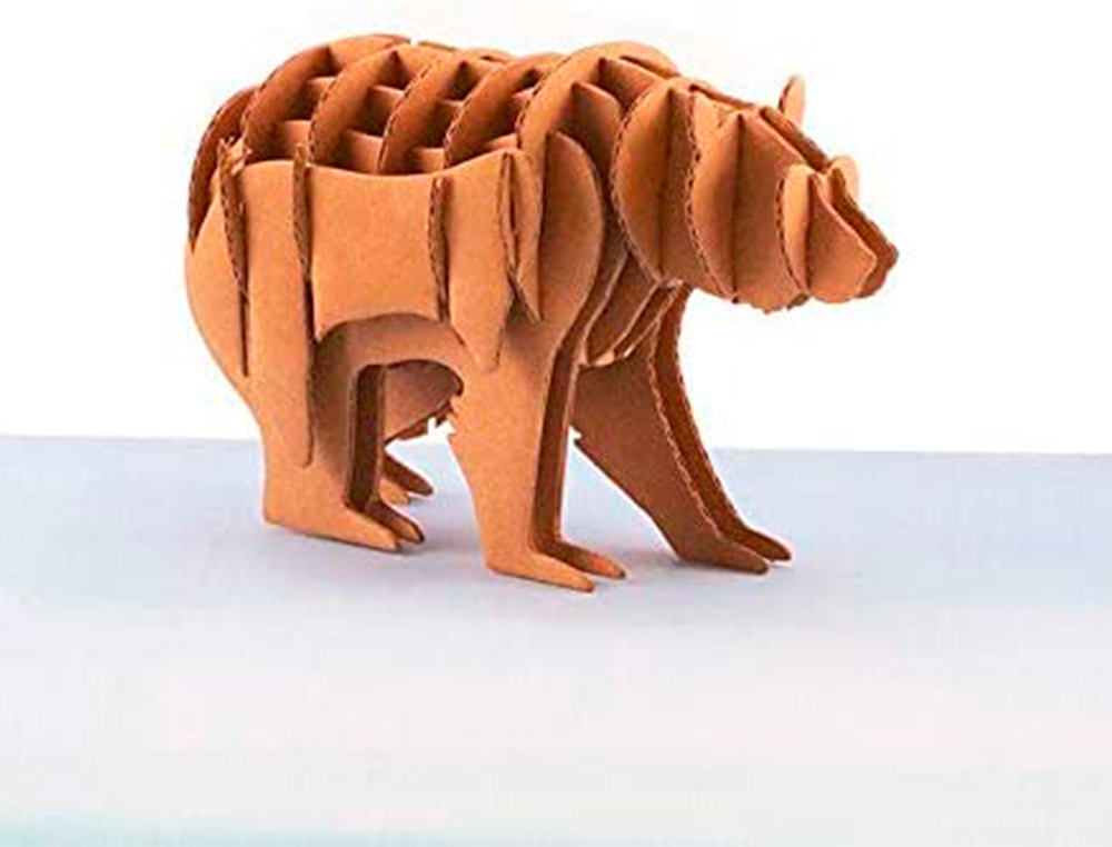 MAQUETTE OURS GRAINE CREATIVE CARTON A ASSSEMBLER DECORER PERSONNALISER 150X150MM