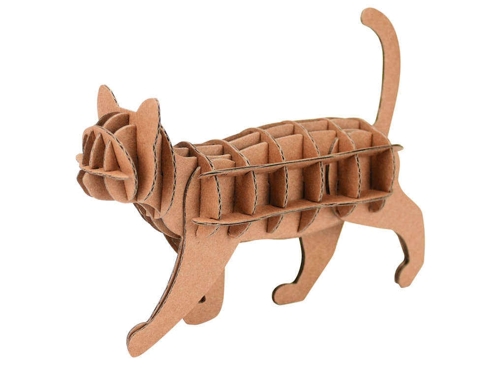 MAQUETTE CHAT GRAINE CREATIVE CARTON A ASSSEMBLER DECORER PERSONNALISER 220X110X45MM