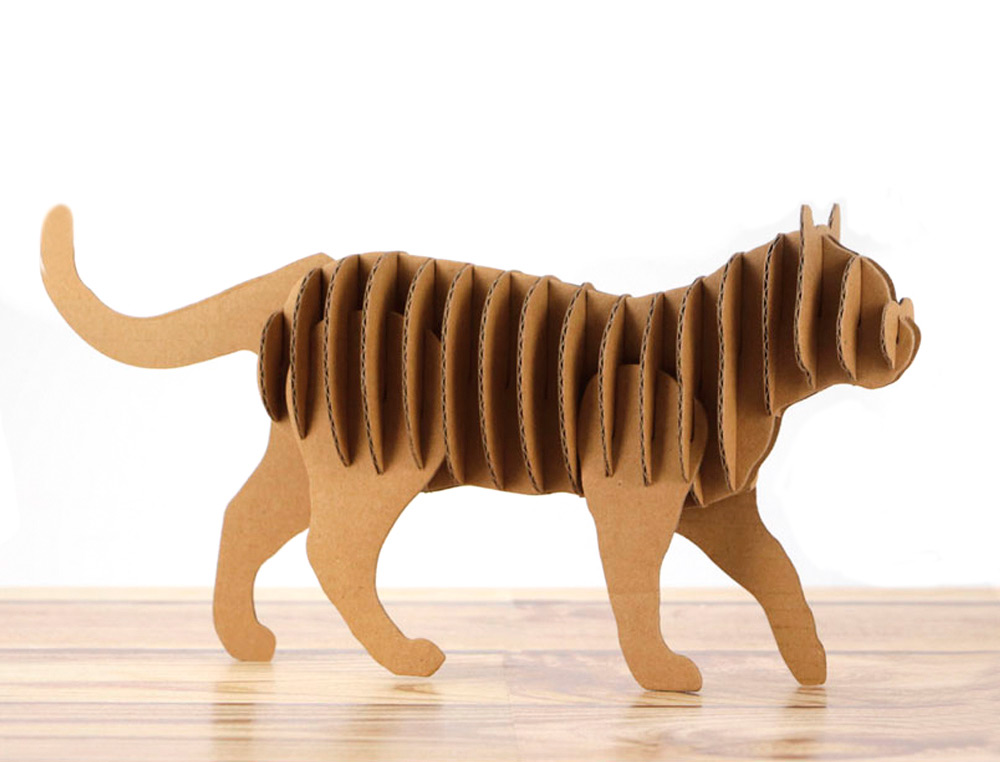 MAQUETTE CHAT GRAINE CREATIVE CARTON A ASSSEMBLER DECORER PERSONNALISER 220X110X45MM