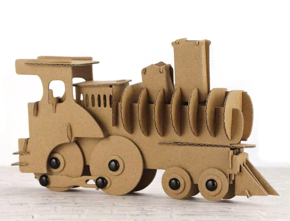 MAQUETTE TRAIN GRAINE CREATIVE CARTON A ASSEMBLER DECORER PERSONNALISER 190X110X40MM