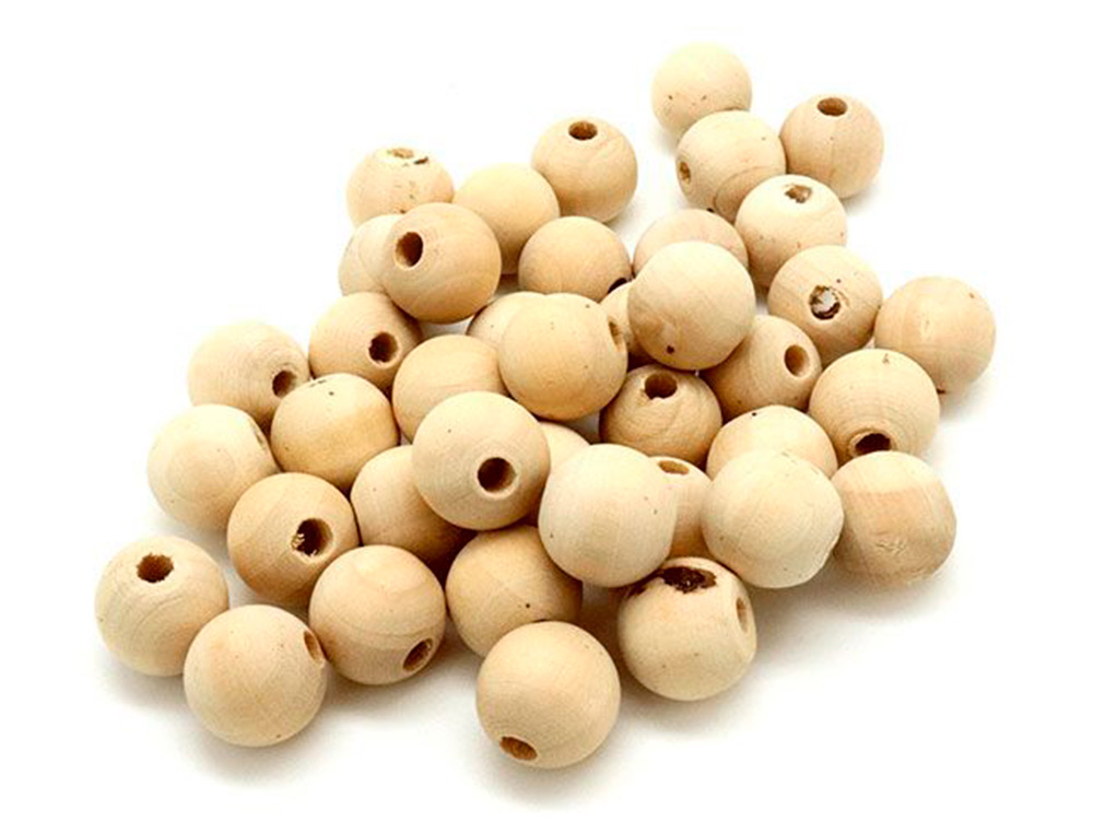 PERLES EN BOIS GRAINE CREATIVE DIAMETRE 30MM SACHET 4 PIECES