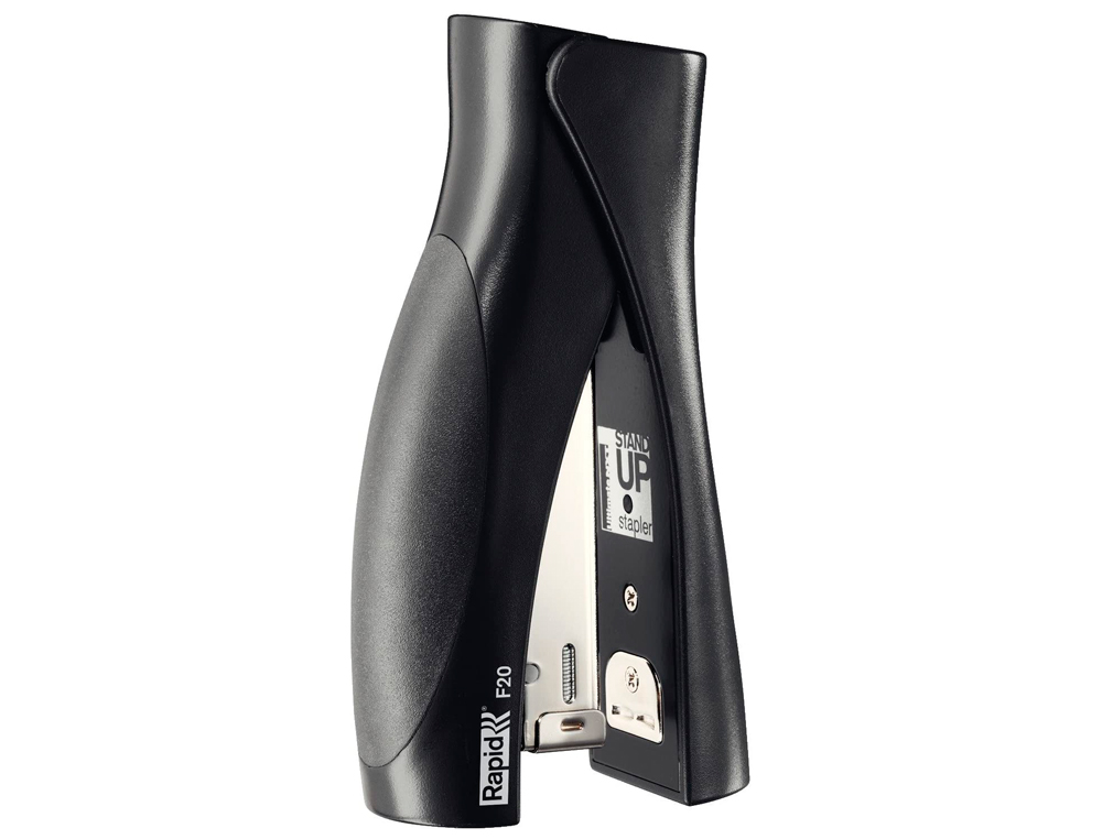 AGRAFEUSE RAPID STANDUP F20 33X124X60MM 20 FEUILLES AGRAFES 24/6 ET 26/6 COLORIS NOIR