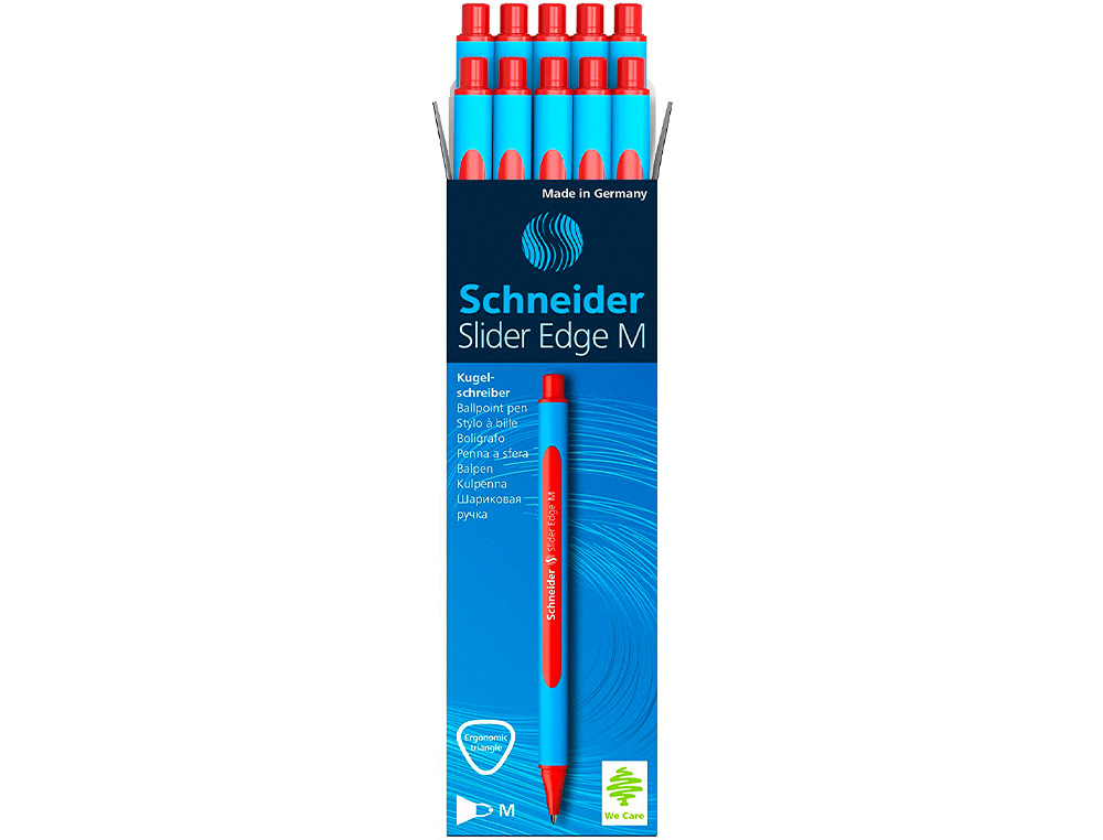 STYLO-BILLE SCHNEIDER SLIDER EDGE POINTE MOYENNE COLORIS   ROUGE