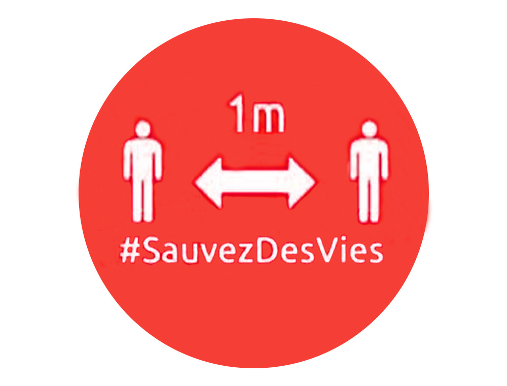 BADGES ADHESIFS AVERY DISTANCE 51MM ROUGE LOT DE 24