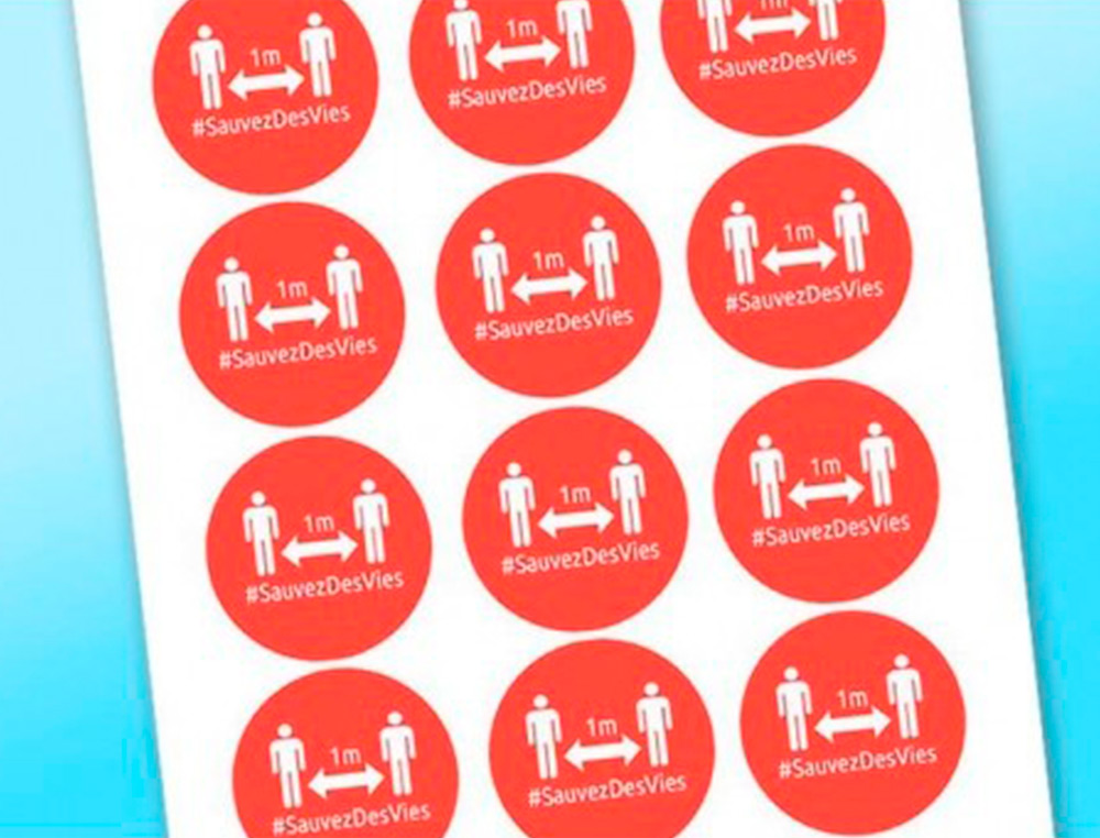 BADGES ADHESIFS AVERY DISTANCE 51MM ROUGE LOT DE 24