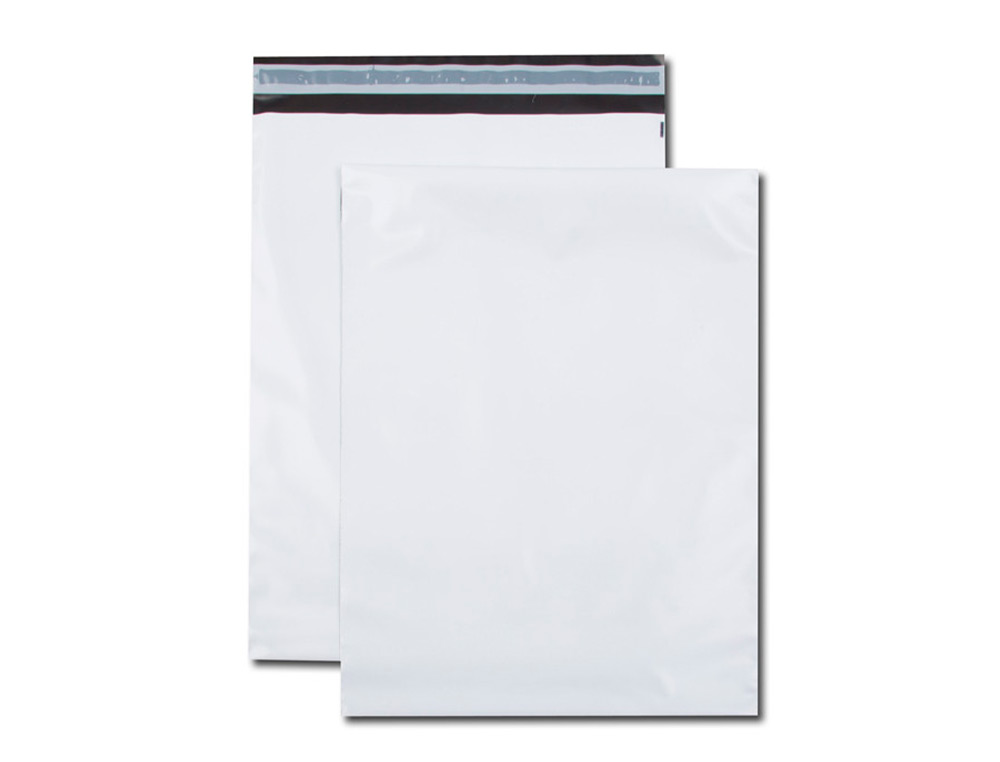 POCHETTE GPV POLYETHYLENE ADHESIVE 275X365 BLANC/NOIR PAQUET DE 10