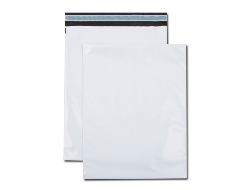 POCHETTE GPV POLYETHYLENE ADHESIVE 310X410 BLANC/NOIR PAQUET DE 10