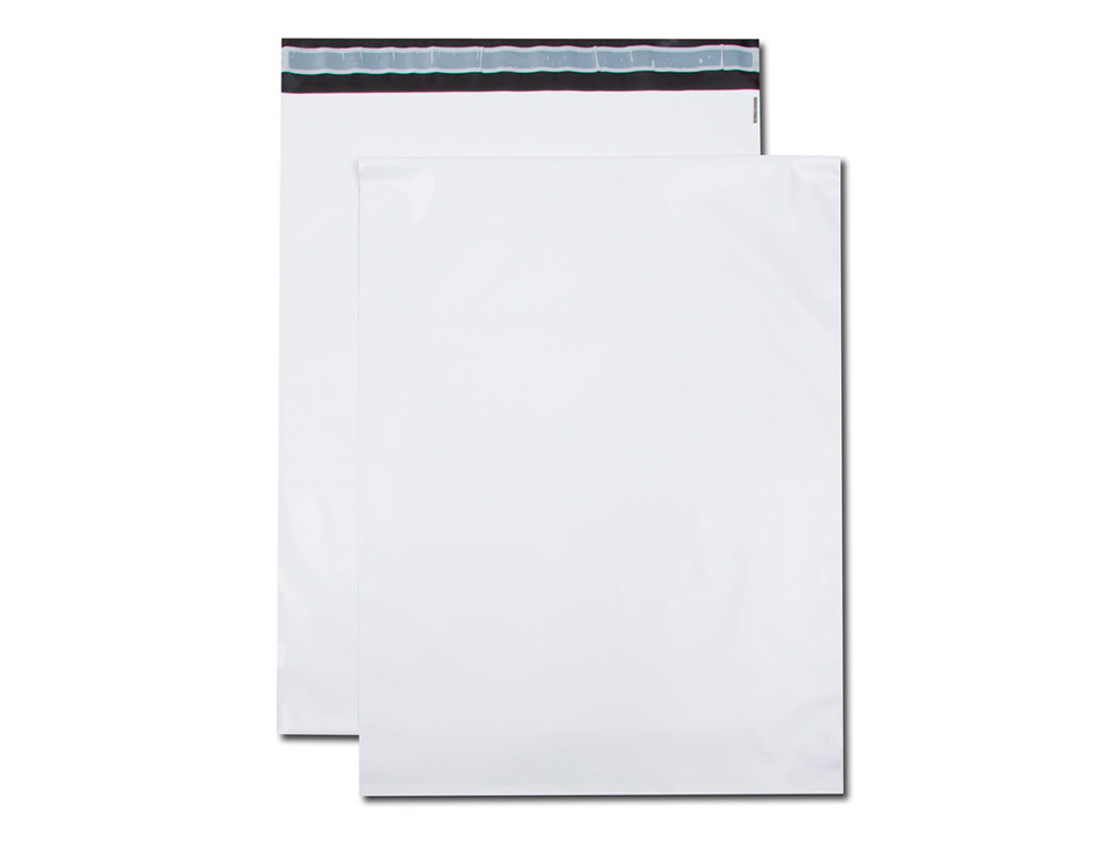 POCHETTE GPV POLYETHYLENE ADHESIVE 360X485 BLANC/NOIR PAQUET DE 10