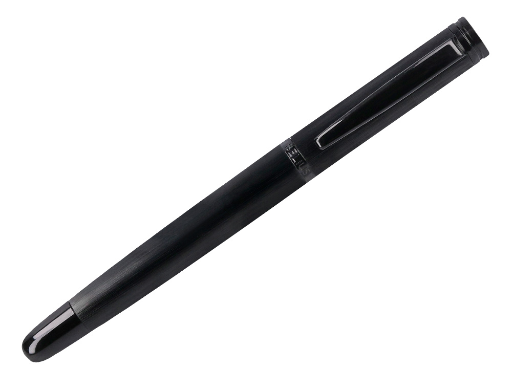 STYLO-PLUME ET FLACON D'ENCRE BELIUS ORIGEN ALUMINIUM       BROSSE ENCRE NOIRE COLORIS    NOIR DANS COFFRET CADEAU