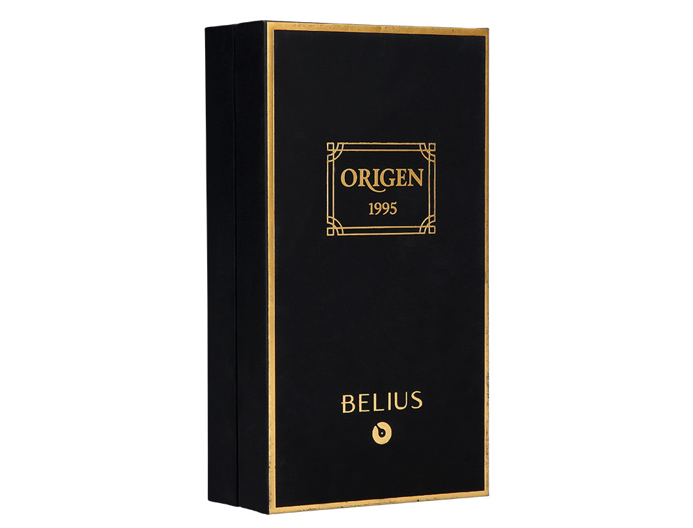 STYLO-PLUME ET FLACON D'ENCRE BELIUS ORIGEN ALUMINIUM       BROSSE ENCRE NOIRE COLORIS    NOIR DANS COFFRET CADEAU