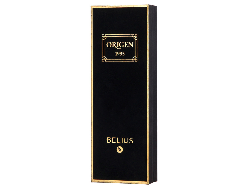 ROLLER BELIUS ORIGEN ALUMINIUM BROSSE ENCRE NOIRE COLORIS NOIR DANS COFFRET CADEAU
