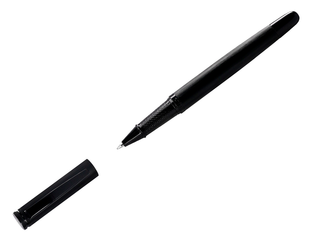 ROLLER BELIUS ORIGEN ALUMINIUM BROSSE ENCRE NOIRE COLORIS NOIR DANS COFFRET CADEAU