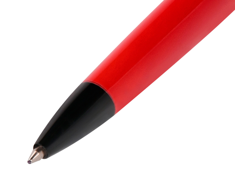 STYLO-BILLE BELIUS TURBO ALUMINIUM TEXTURE POINTILLEE ATTRIBUTS NOIR ENCRE BLEUE COLORIS ROUGE DANS COFFRET CADEAU