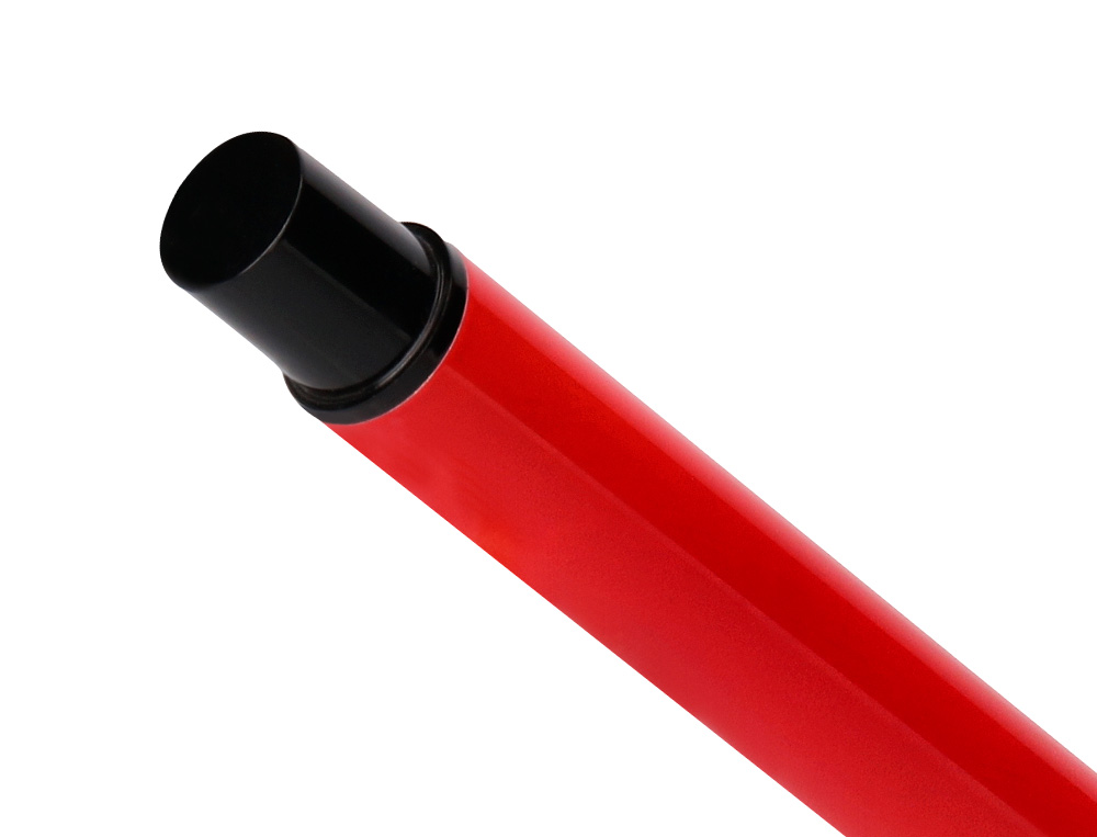 ROLLER BELIUS TURBO ALUMINIUM TEXTURE POINTILLEE ATTRIBUTS NOIR ENCRE BLEUE COLORIS ROUGE DANS COFFRET CADEAU