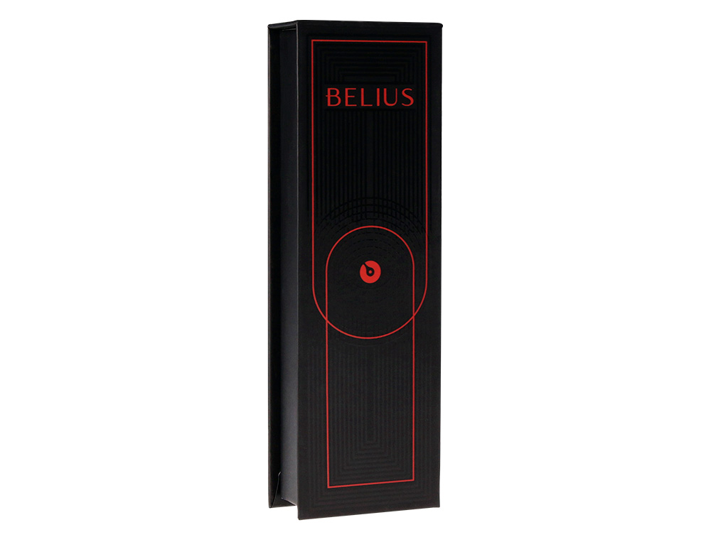 ROLLER BELIUS TURBO ALUMINIUM TEXTURE POINTILLEE ATTRIBUTS NOIR ENCRE BLEUE COLORIS ROUGE DANS COFFRET CADEAU