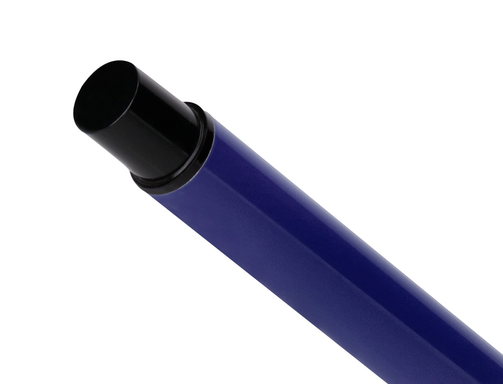 ROLLER BELIUS TURBO ALUMINIUM TEXTURE POINTILLEE ATTRIBUTS  NOIR ENCRE BLEUE COLORIS BLEU DANS COFFRET CADEAU