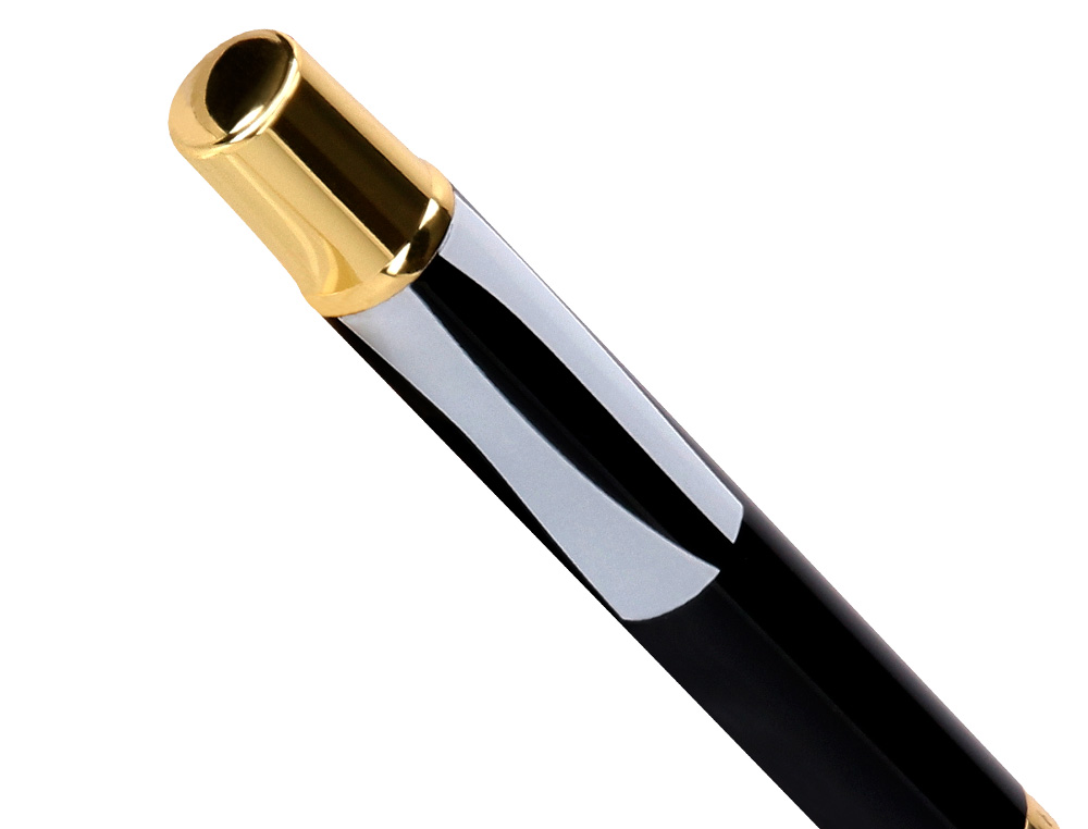 ROLLER BELIUS B&W ALUMINIUM ATTRIBUTS OR ENCRE NOIRE      COLORIS BLANC ZEBRURES NOIRES DANS COFFRET CADEAU
