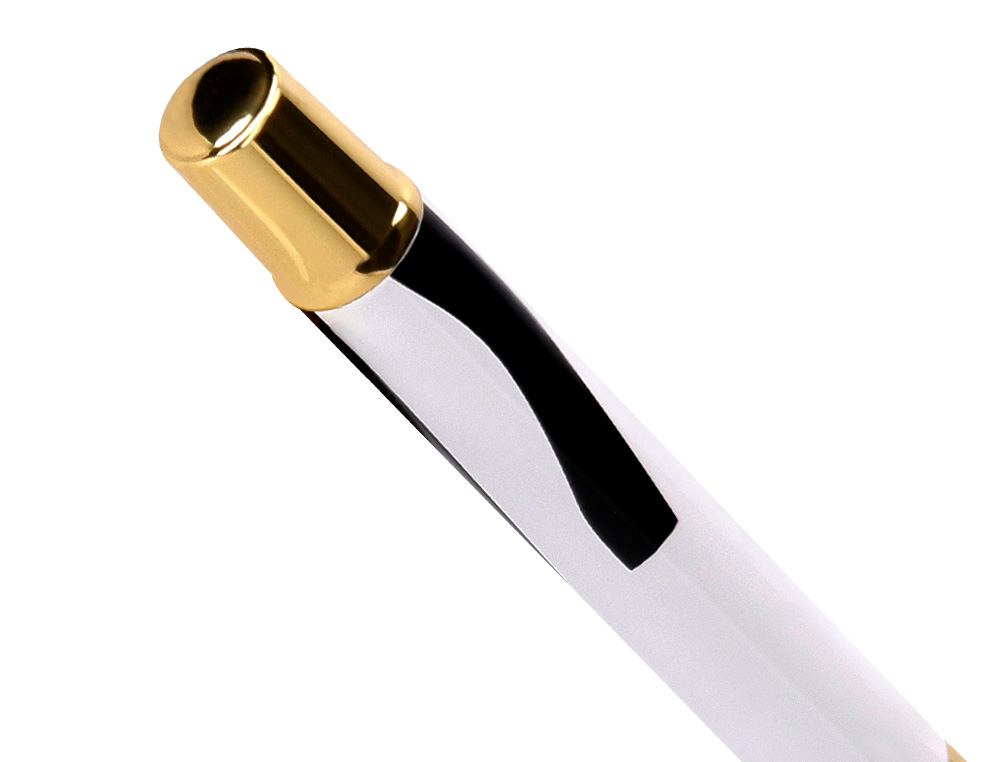 ROLLER BELIUS B&W ALUMINIUM ATTRIBUTS OR ENCRE NOIRE      COLORIS NOIR ZEBRURES         BLANCHES DANS COFFRET CADEAU