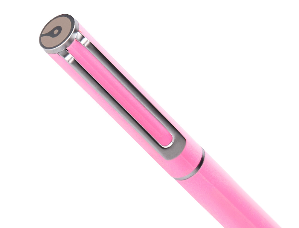 PARURE STYLO-BILLE ET ROLLER BELIUS ENDLESS SUMMER ALUMINIUM ATRIBUTS ARGENT ENCRE BLEUE COLORIS ROSE COFFRET CADEAU