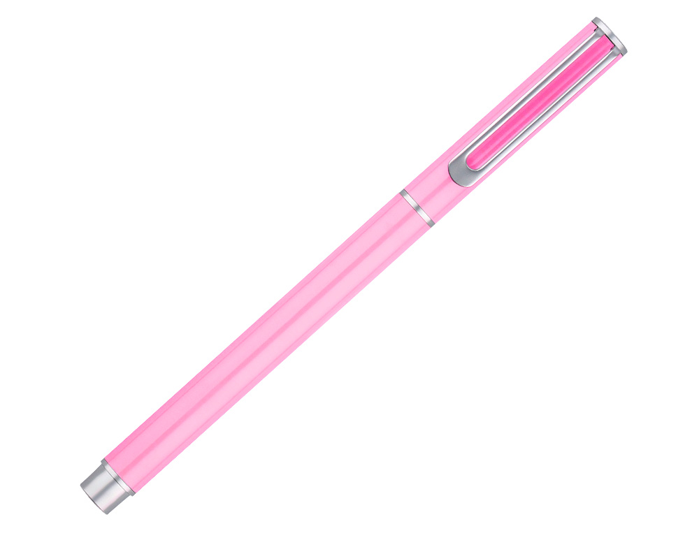 PARURE STYLO-BILLE ET ROLLER BELIUS ENDLESS SUMMER ALUMINIUM ATRIBUTS ARGENT ENCRE BLEUE COLORIS ROSE COFFRET CADEAU