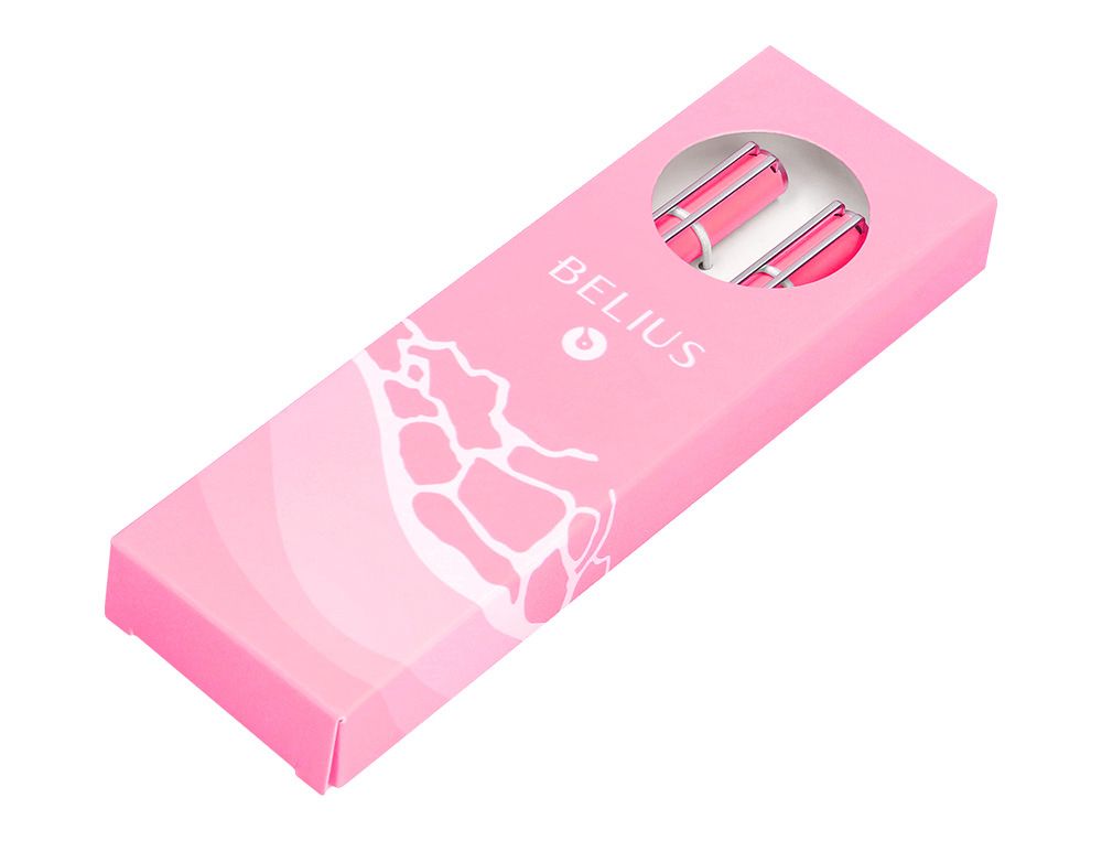 PARURE STYLO-BILLE ET ROLLER BELIUS ENDLESS SUMMER ALUMINIUM ATRIBUTS ARGENT ENCRE BLEUE COLORIS ROSE COFFRET CADEAU
