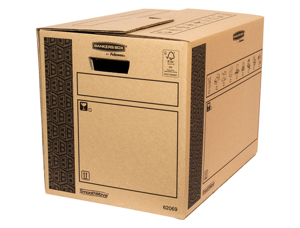 CAISSE TRANSPORT FELLOWES CARGO 350X370X500MM PACK DE   10