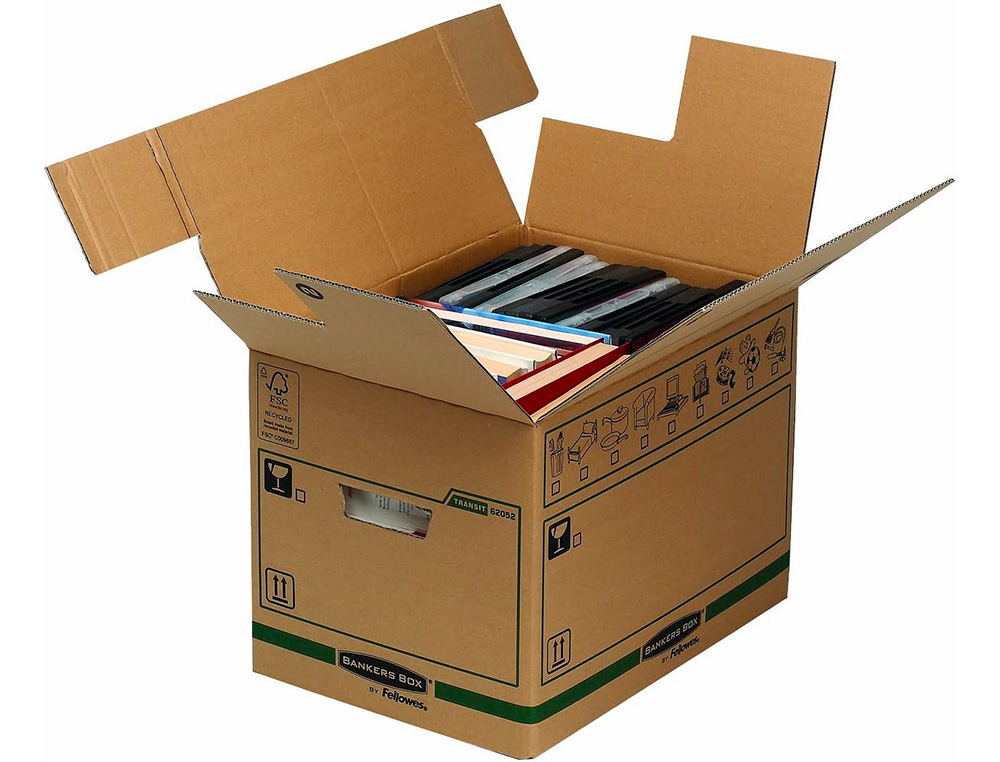 CAISSE TRANSPORT FELLOWES CARGO 350X370X500MM PACK DE   10