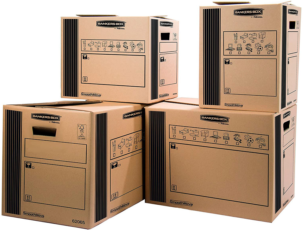CAISSE TRANSPORT FELLOWES CARGO 350X370X500MM PACK DE   10