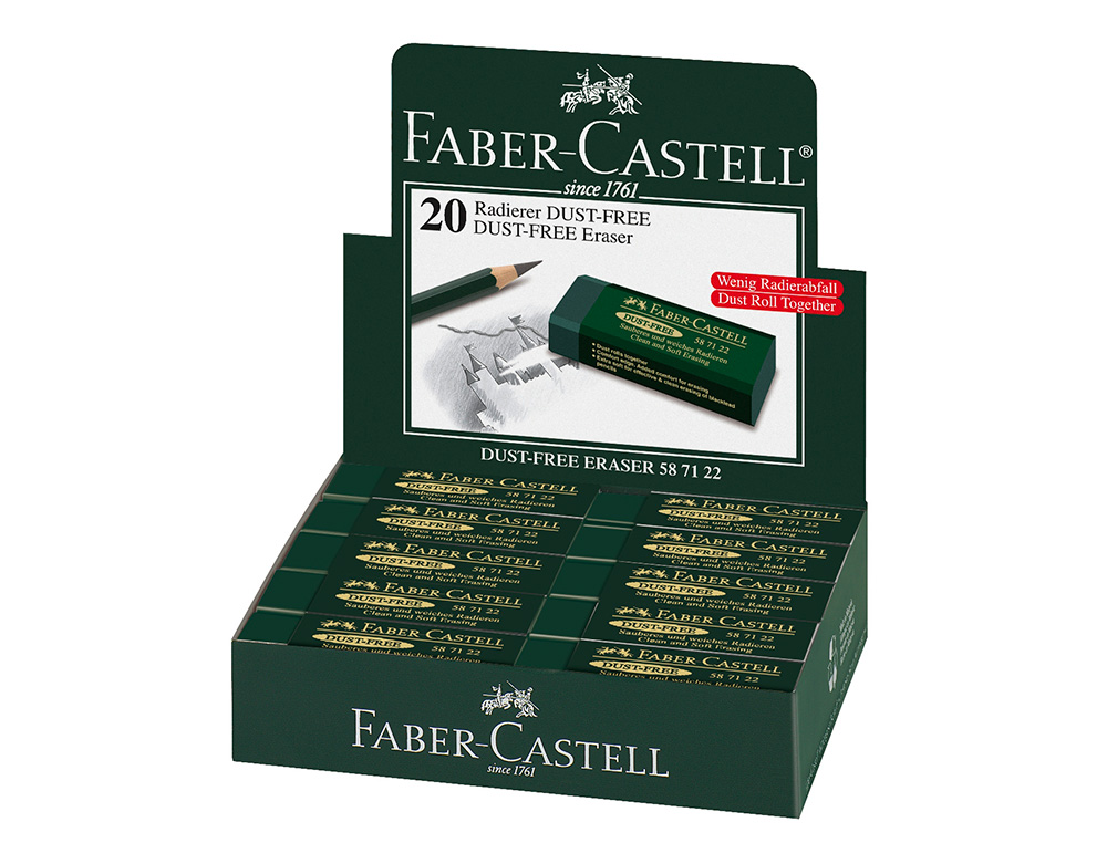 GOMME FABER CASTELL DUST FREE EN PLASTIQUE VERT