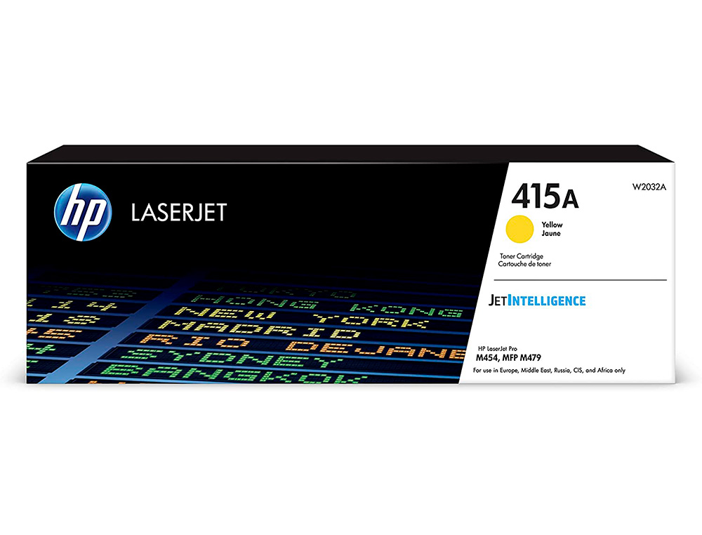 CARTOUCHE D'ENCRE HP 415A POUR HP COLOR LASERJET PRO    M454 MFP M479 JAUNE 2100P