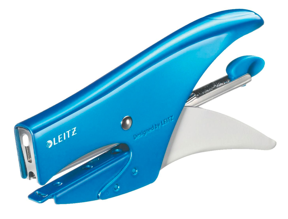 PINCE À AGRAFER LEITZ 5531 WOW MÉTAL 82X24X160MM 15F AGRAFES N.10 COLORIS BLEU MÉTALLISÉ
